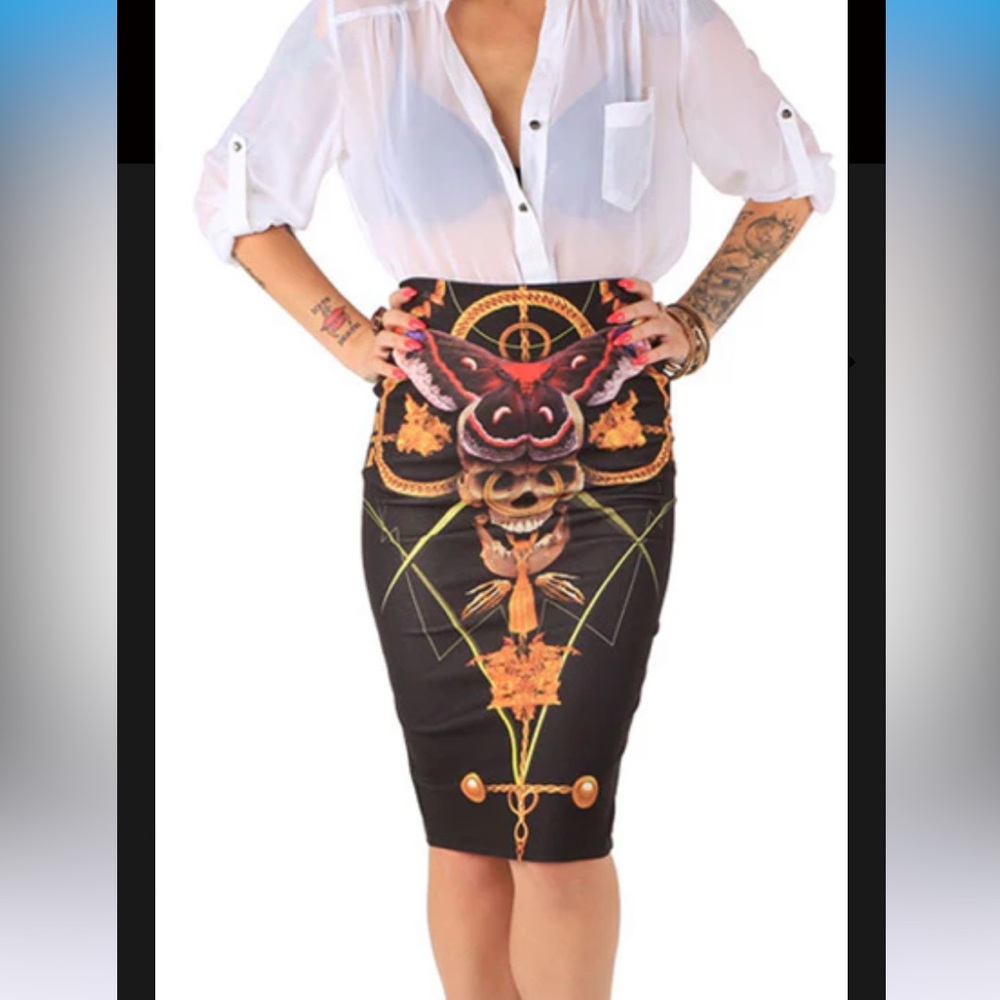 Iron Fist “Mayan Temple” Pencil Skirt